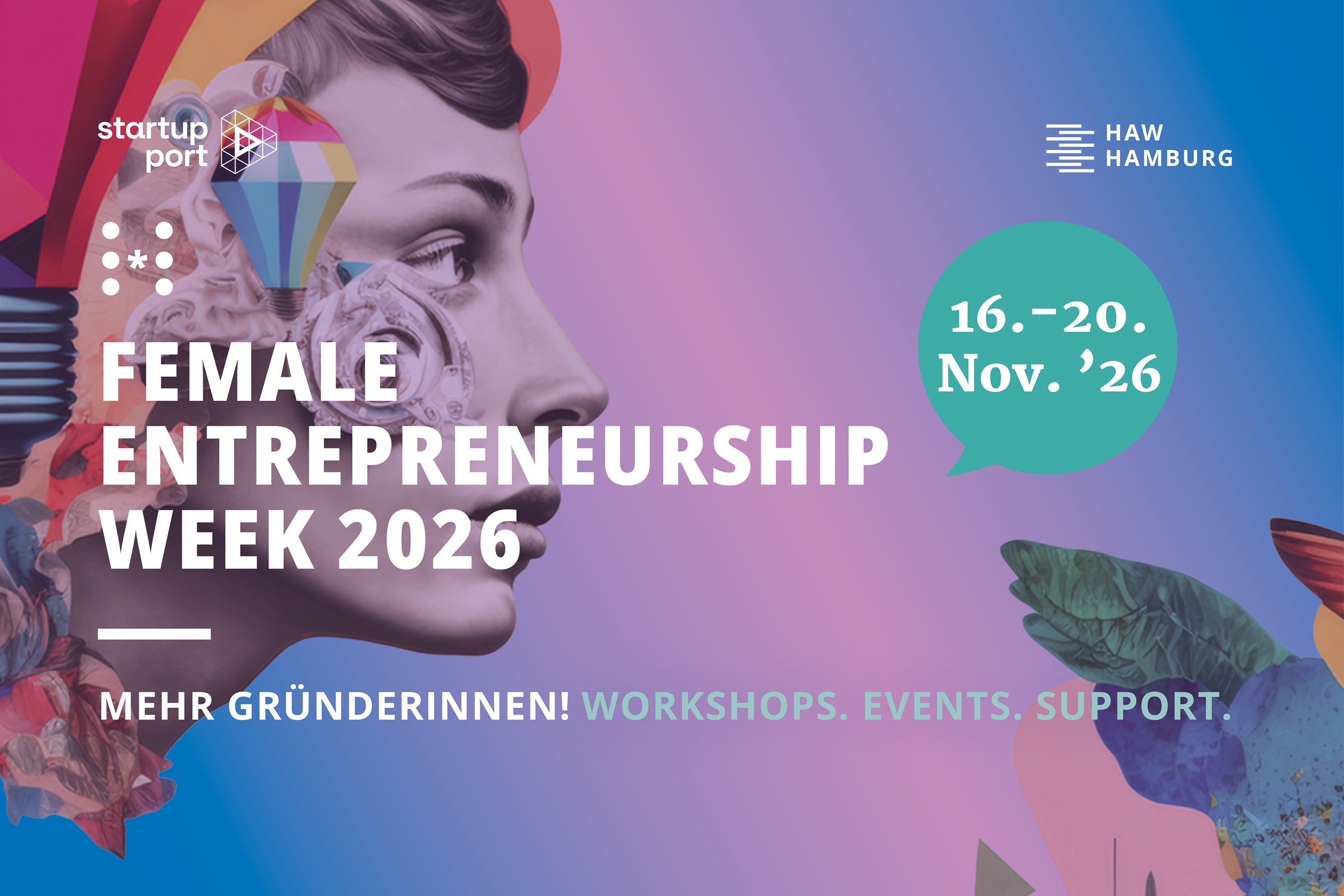 Web-Headerbild FEW 2026
Titelbilder der Female Entrepreneurship Week 2026
