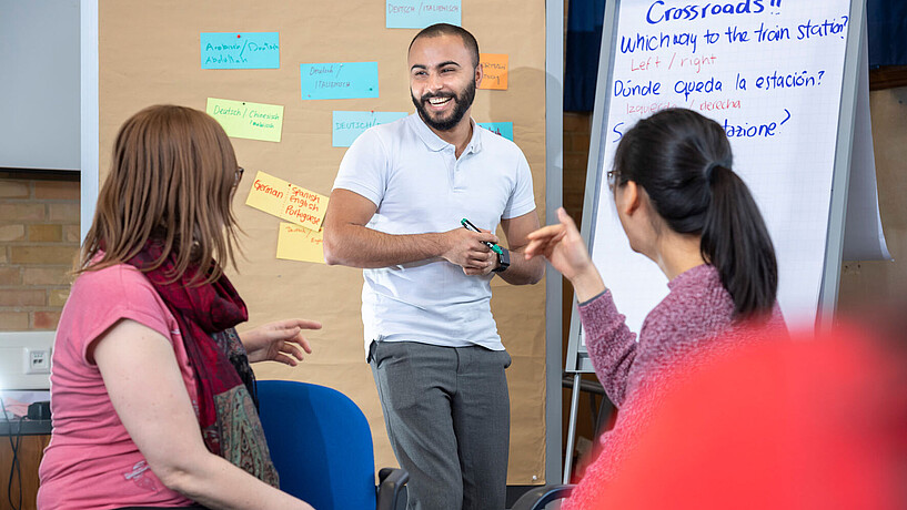 Internationale Studierende in einem Workshop