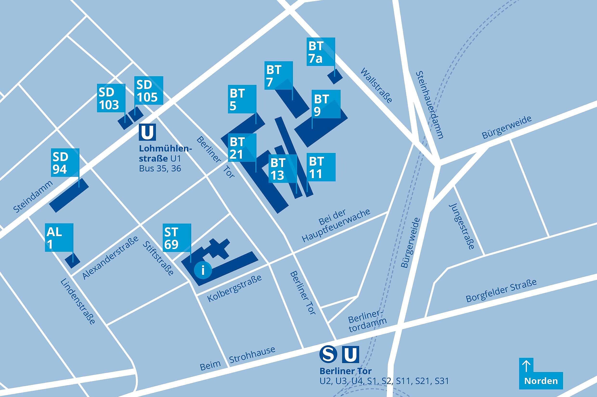 
                Lageplan des Campus Berliner Tor
            