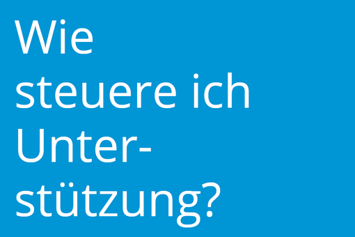 Hilfeplanung, Fallsteuerung & Case Management
Auf einer blauen Kachel steht der Text "Wie steuere ich Unterstützung?
