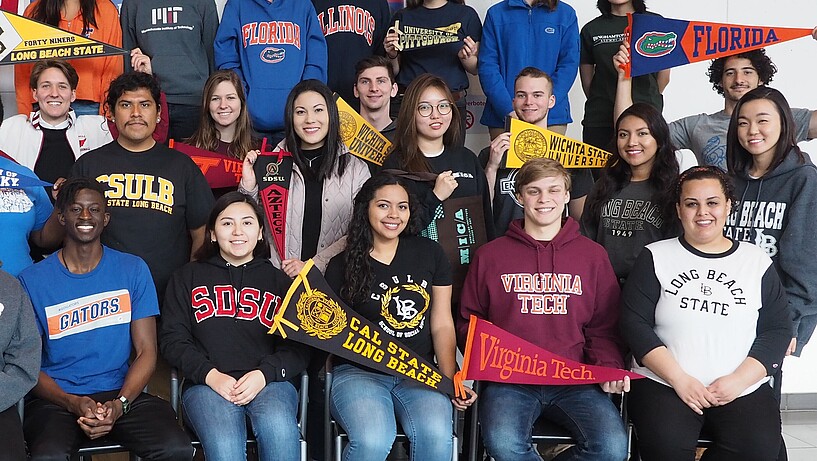 Large group of students from different US partner universities