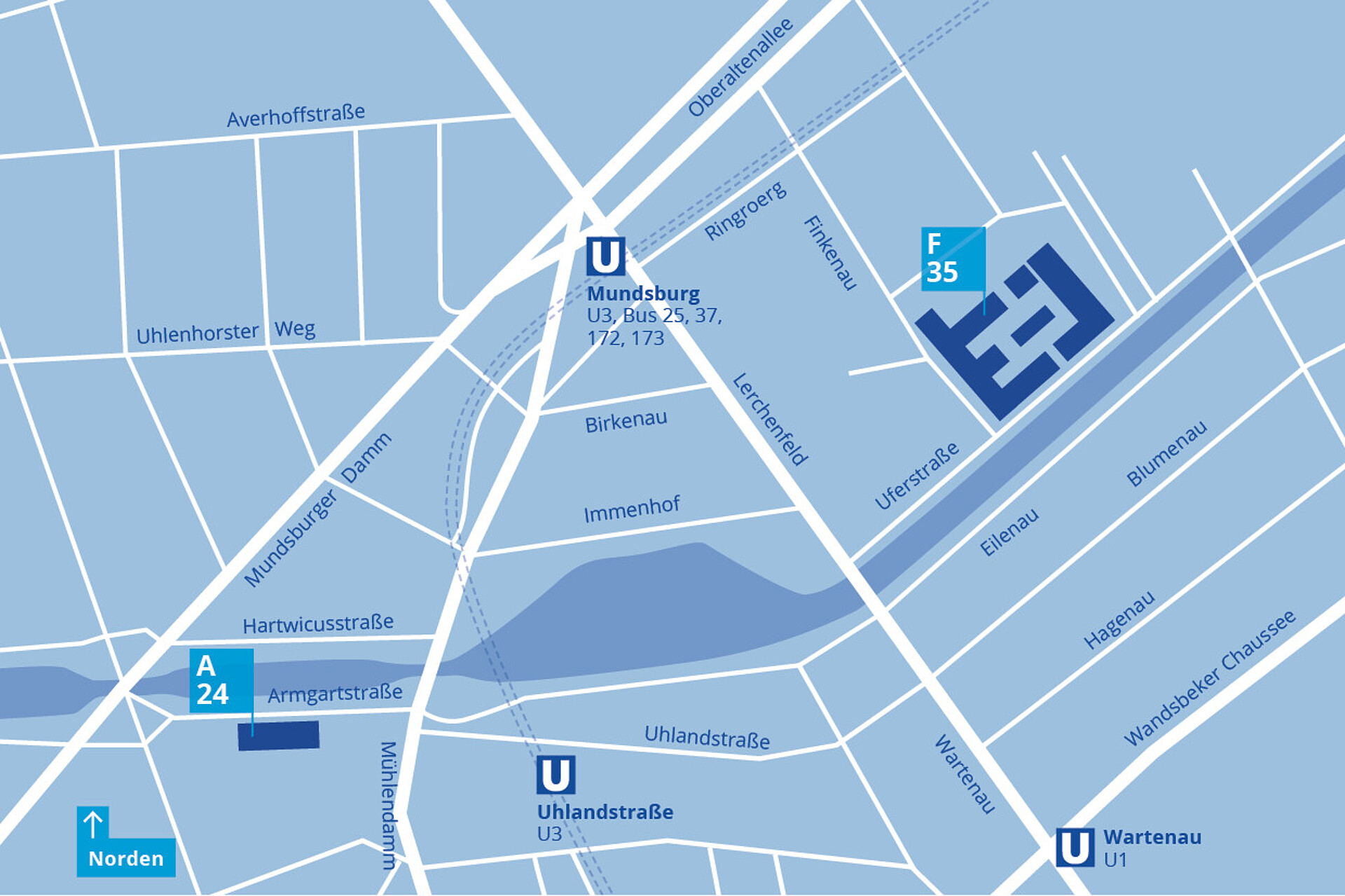 
                                                Lageplan des Kunst- und Mediencampus und Campus Armgartstra&szlig;e
                                            