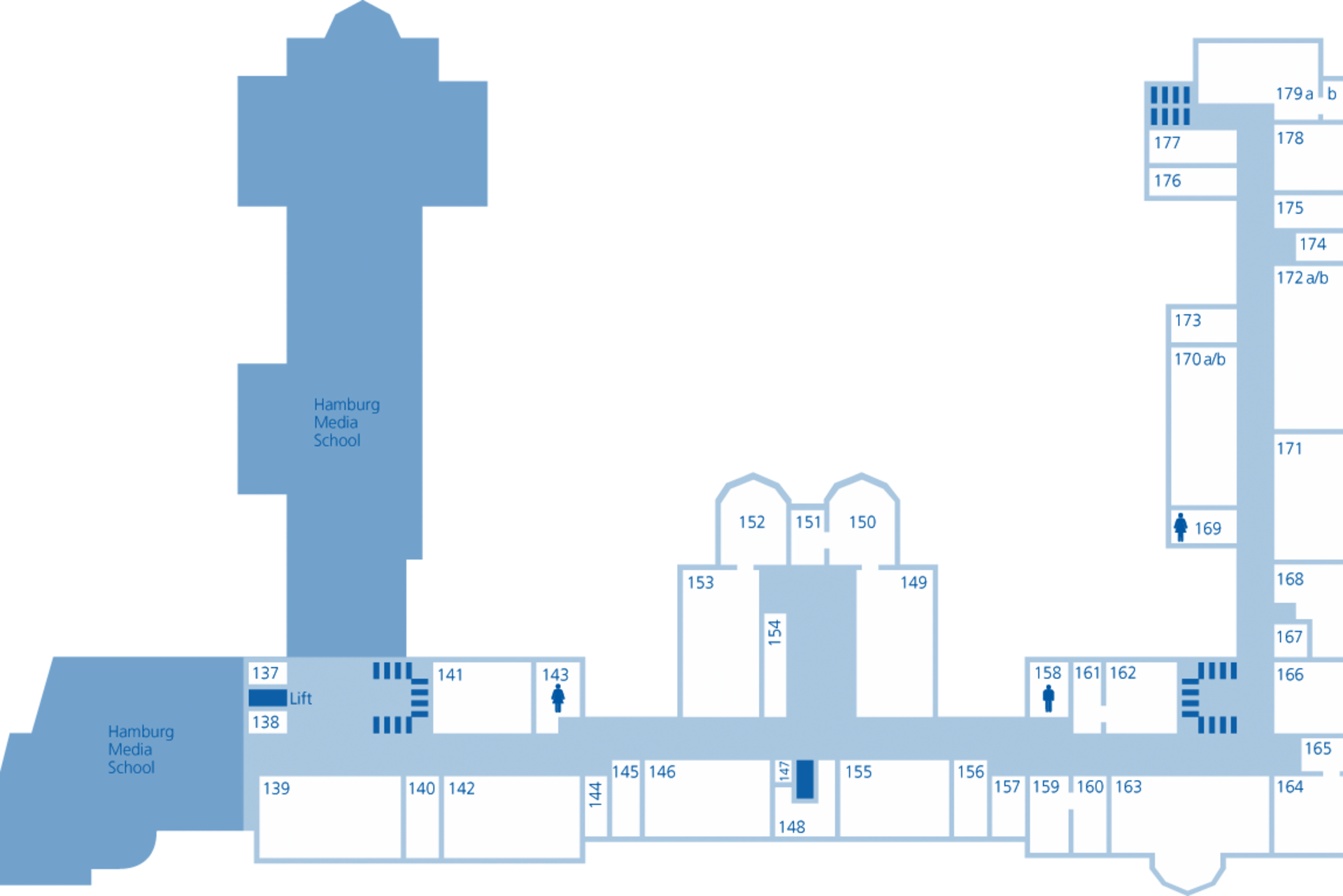 Gebäude A (Hauptgebäude) – 1. Obergeschoss