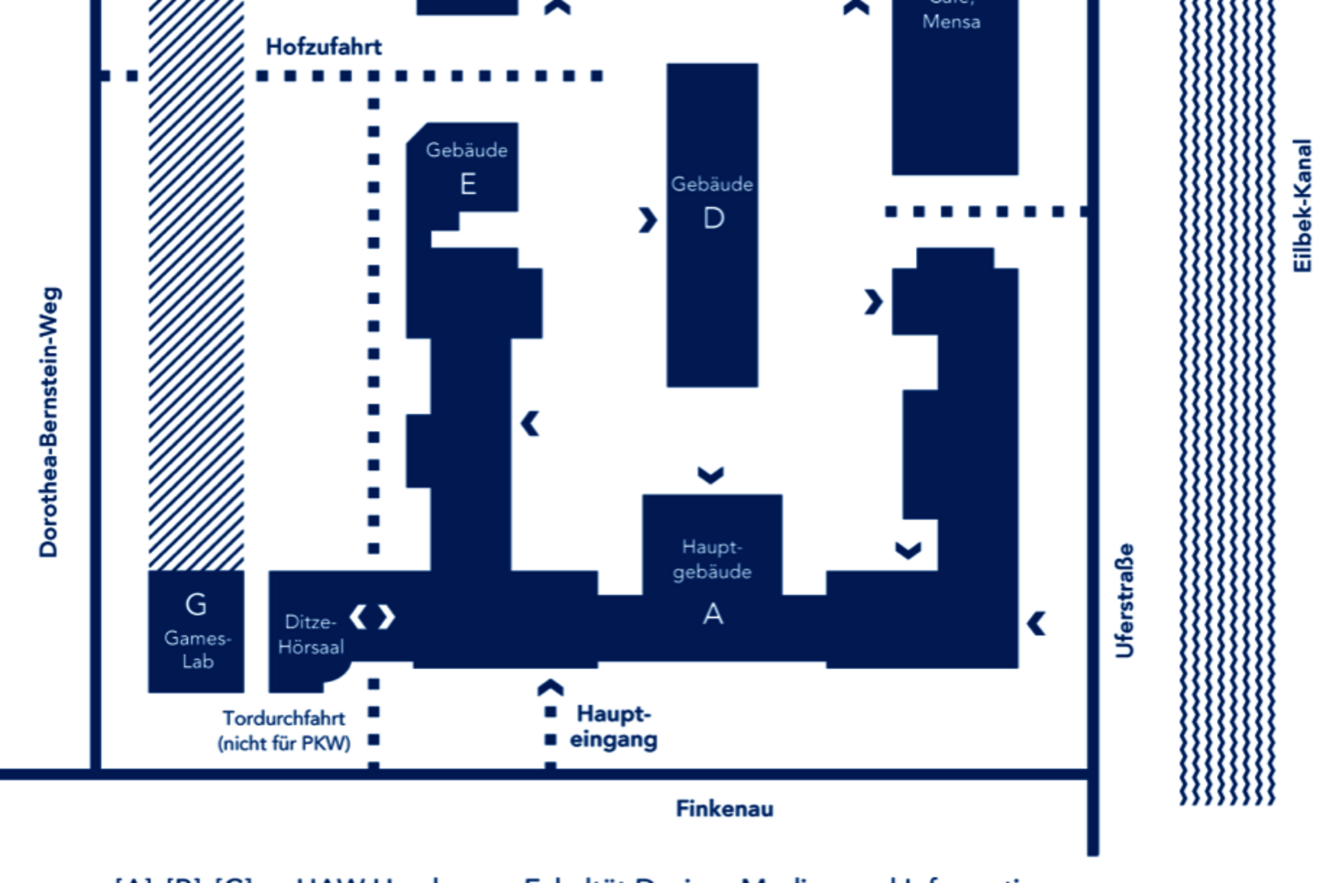 Geländeplan des Campus Finkenau
