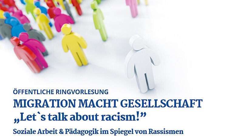 Plakat: Migration Macht Gesellschaft: Let`s talk about racism!