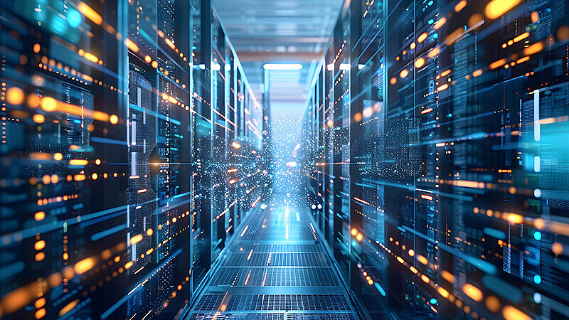Technologischer Hintergrund mit digitalen Archiven und visuellen Datenspeichern, ideal für die Darstellung digitaler Archive und wissenschaftlicher Forschung in Unterrichtsmaterialien