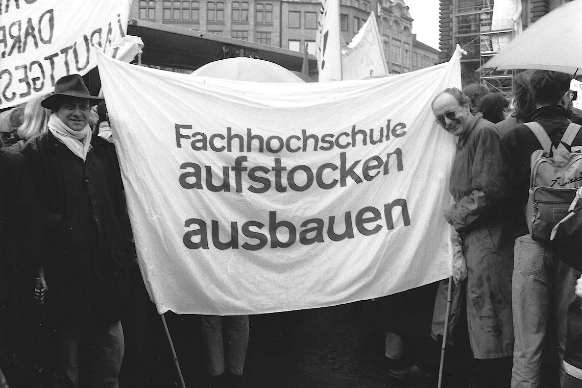 1992 - Demonstration gegen die Sparpolitik des Hamburger Senats.