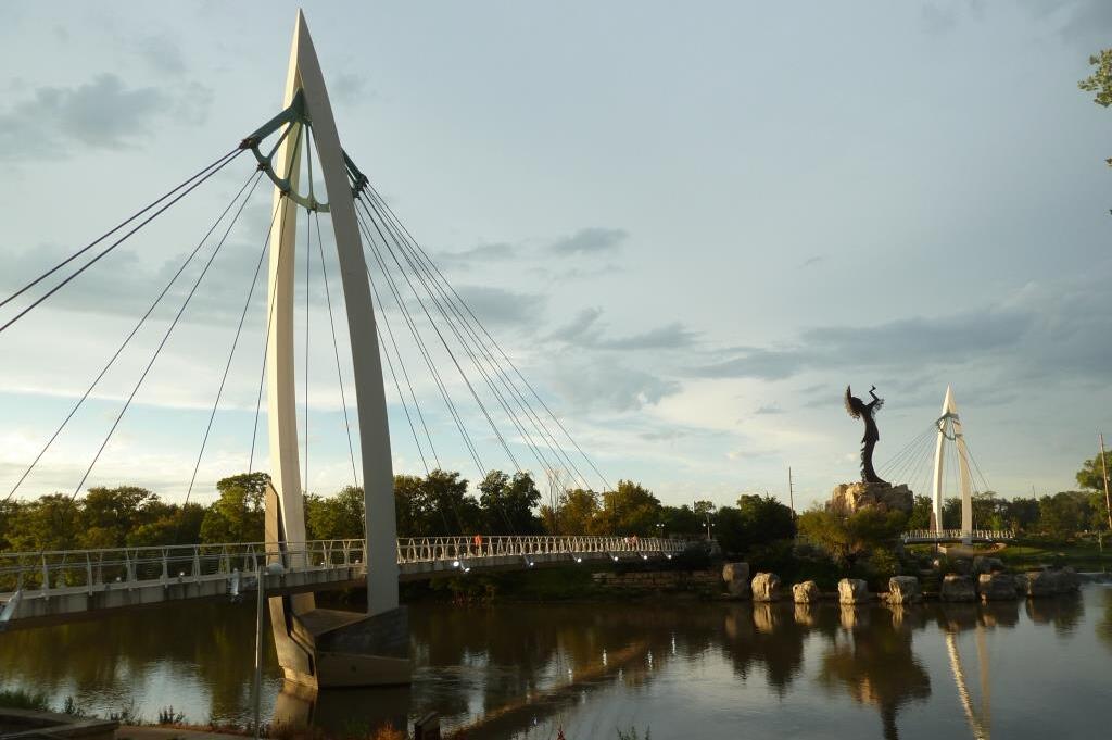 Wichita, Kansas view of the river and bridge