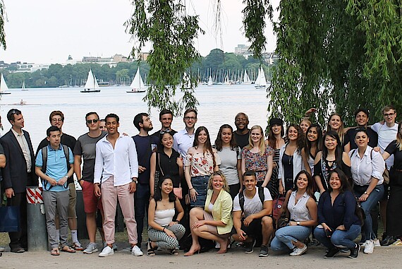 Group of students and professor