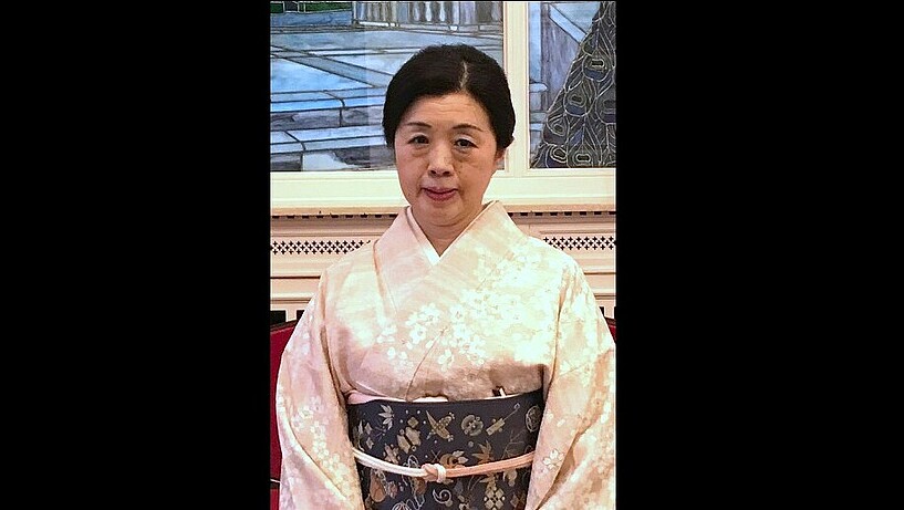 Kikuko Kato im traditionellen Kimono.