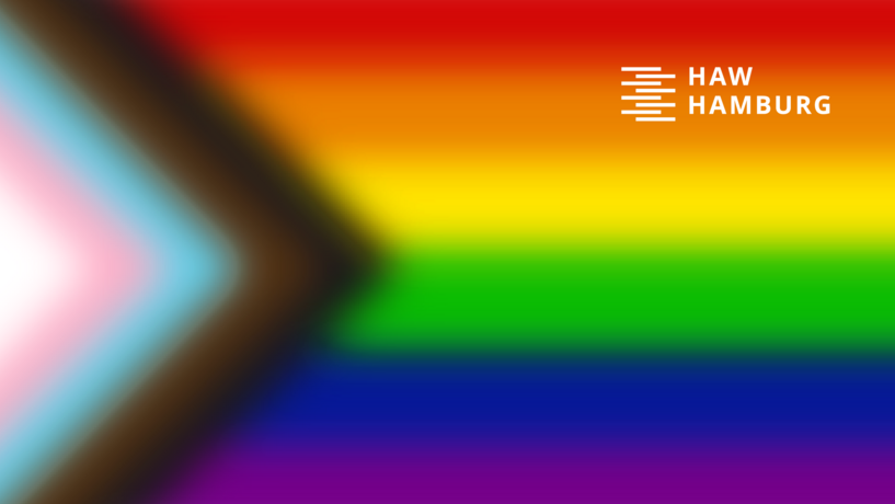 Logo mit der Pride-Flagge