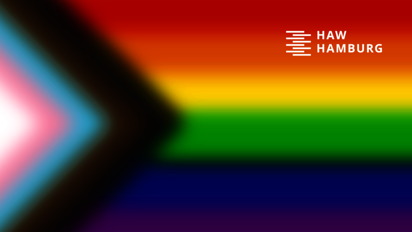 Logo mit der Pride-Flagge