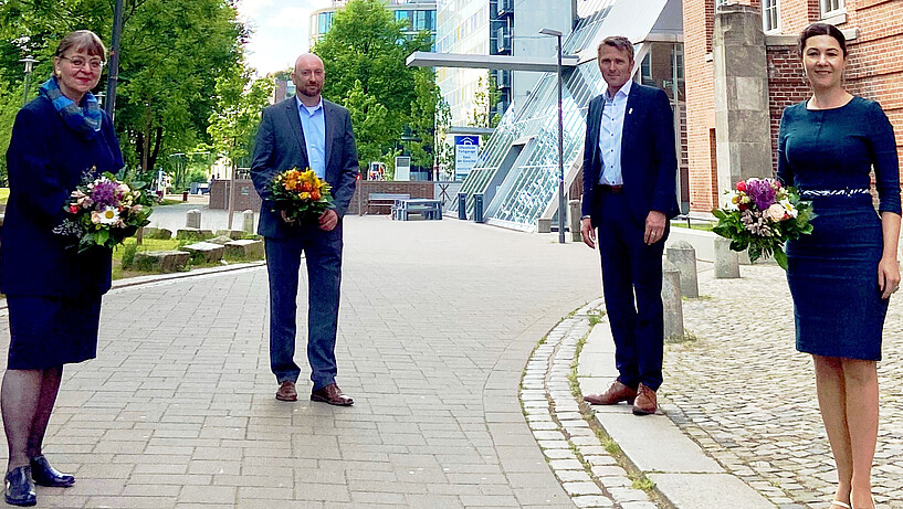 Vizepräsident*innen und Präsident der HAW Hamburg vor dem Berliner Tor 5, 2020