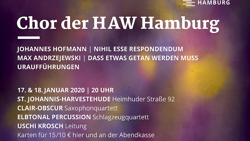 Flyer für eine Veranstaltung des Chors der HAW Hamburg 