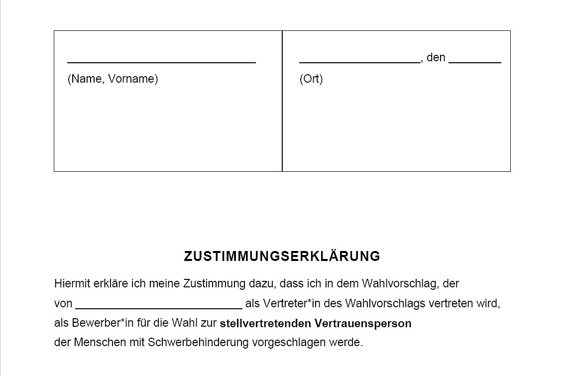 
                Zustimmung Stellvertretung
            