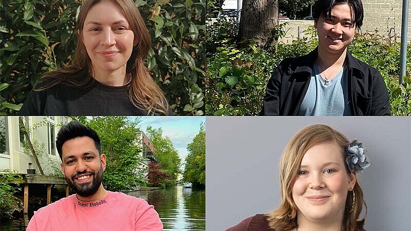 das sind vier unserer vielen großartigen Tutor*innen an der HAW Hamburg (v.l.o n.r.u.: Viktoria Grundentaler, Trieu Hai, Dogukan Sitil, Grace Gehlisch)