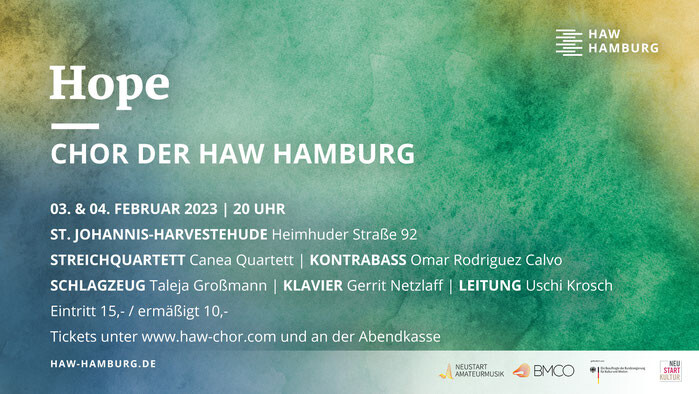 Einladungs-Flyer des Chor der HAW Hamburg