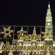 Ein Winter in Wien Weihnachtsmarkt in Wien bei Nacht